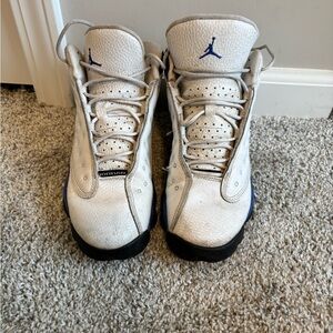 Jordan White and Blue Sneakers Classic Design